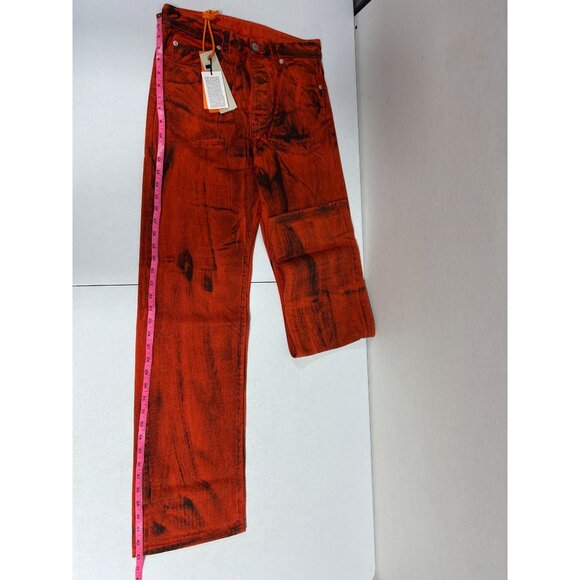 Heron Preston Orange Overdyed Spray Regular Jeans Women's 26 NWT - Picture 4 of 8